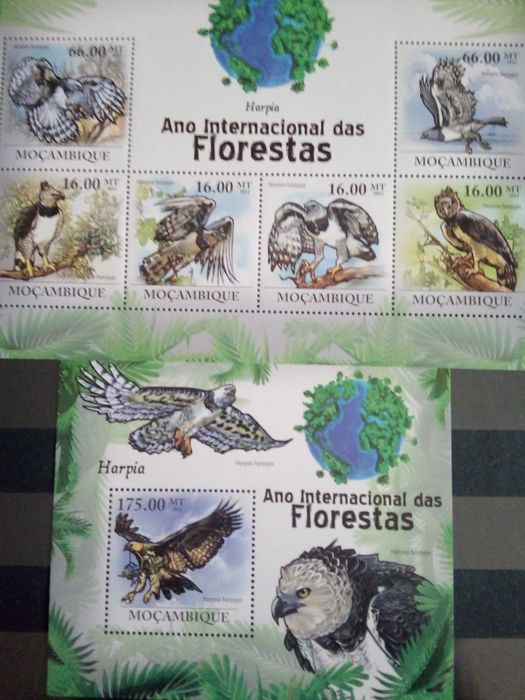 Znaczki pocztowe - 505 zestaw - fauna/ptaki - seria + bloczek