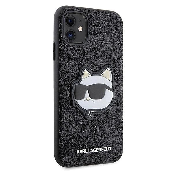 Etui Karl Lagerfeld Glitter Choupette Patch na iPhone 11 / Xr - czarne