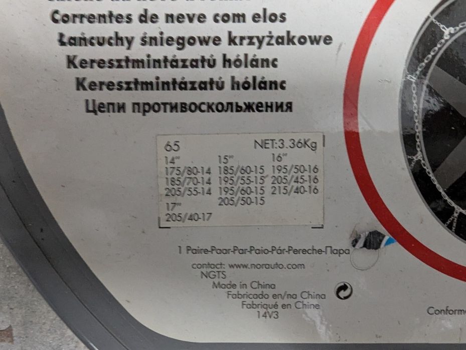 Correntes para neve R14/15/16/17