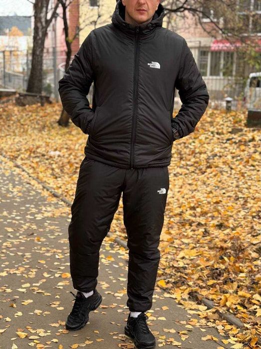 Теплий чоловічий спортивний костюм з плащівки осінь - зима