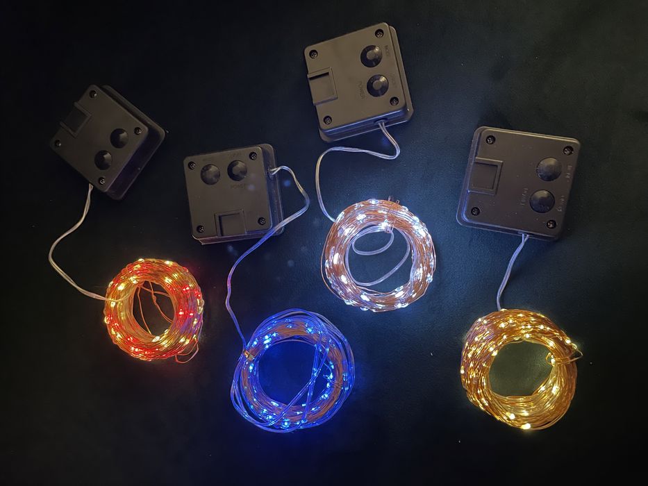 Światełka Lampki 200 LED balkonowe tarasowe panel solarny 20 m