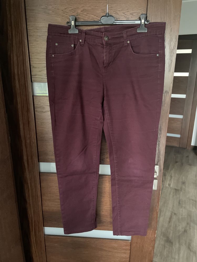 Spodnie damskie r. 44 jeans bordowe Kapphal jak nowe
