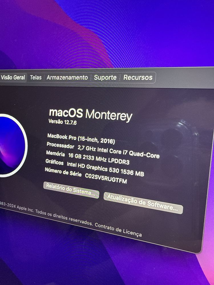 Macbook Pro 15-inch, 2016