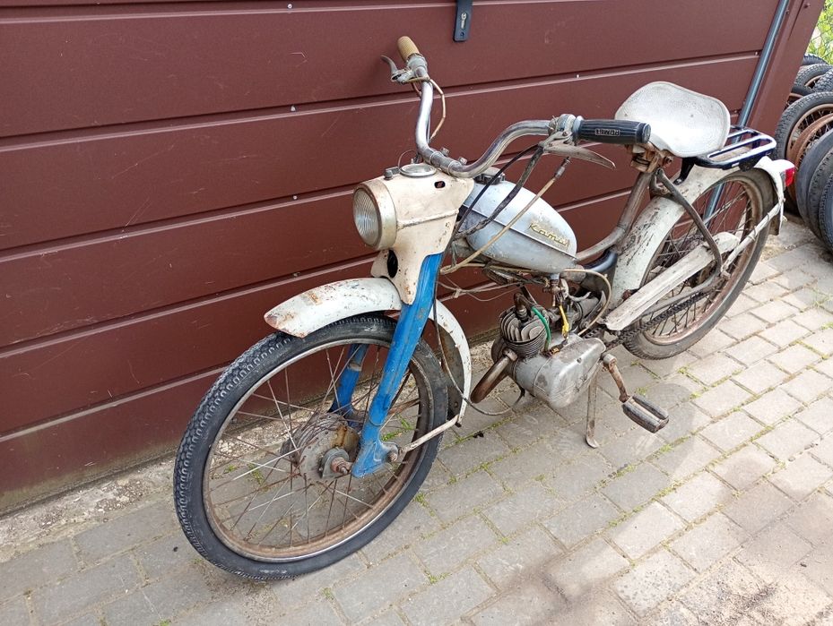 Komar zarejestrowany 2320 sztywniak, biała tablica Romet żak motorynka