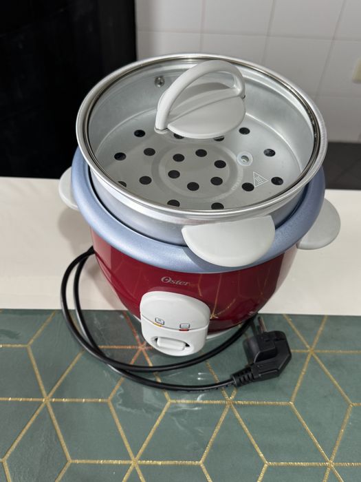 Panela de arroz eletrica com extensao para legumes a vapor