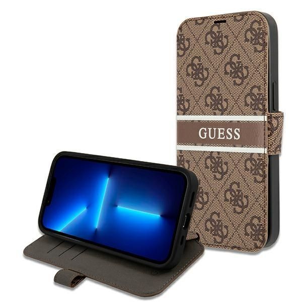 Guess Gubkp13S4Gdbr Iphone 13 Mini 5,4" Brązowy/Brown Book 4G Stripe