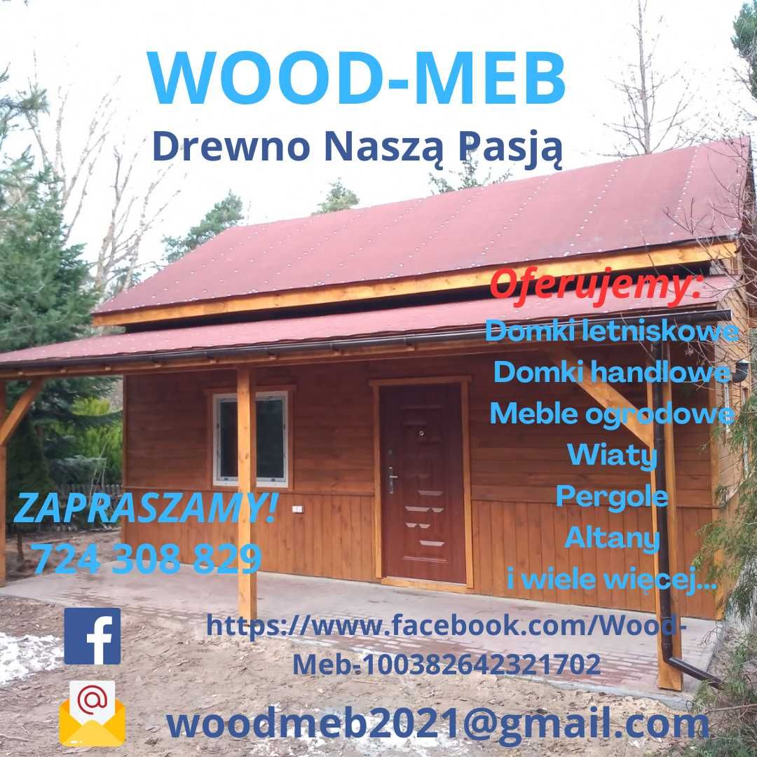 Drewniany domek handlowy