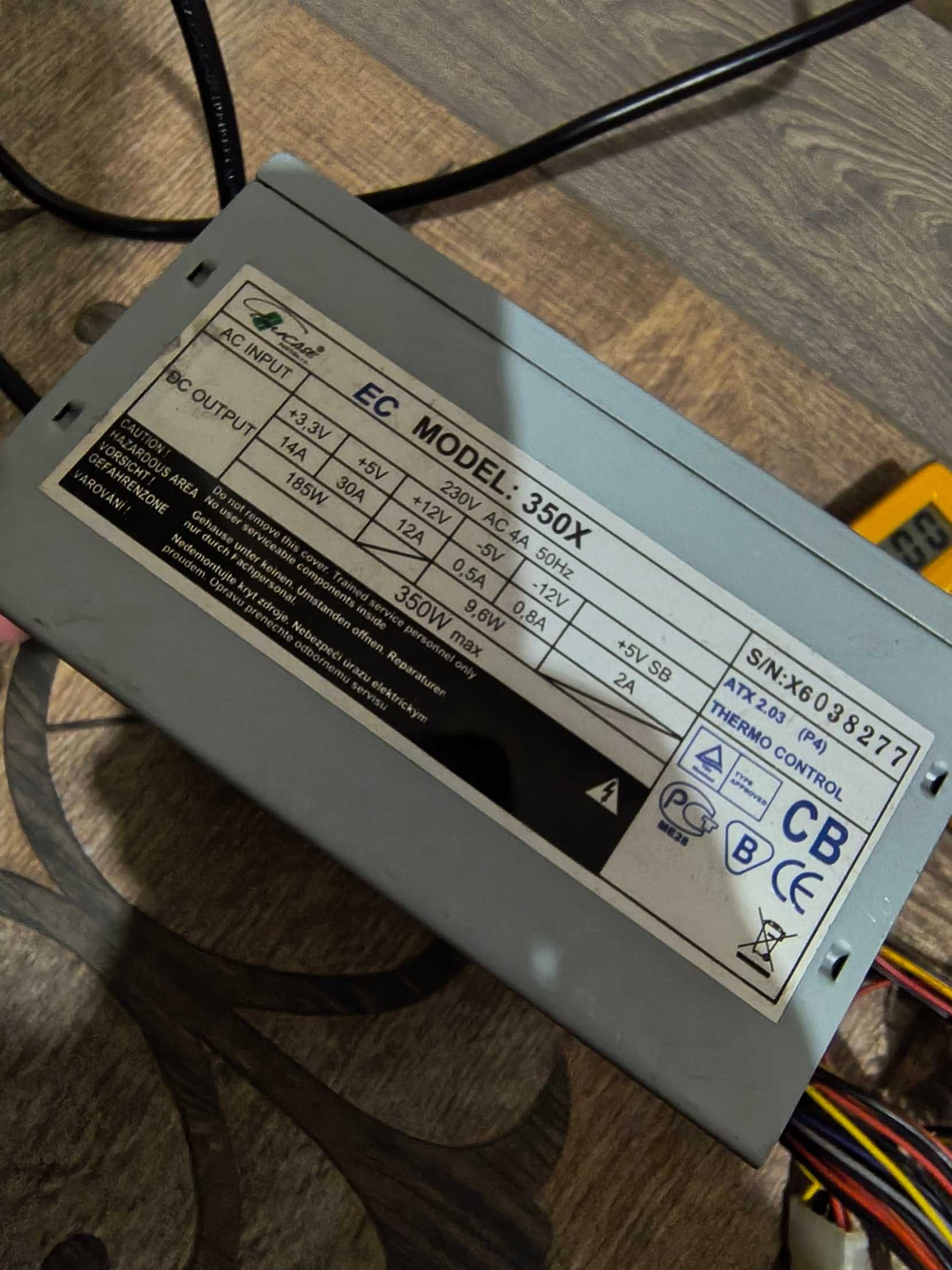 Блок живлення 350W EuroCase EC-350X, вживаний, 120мм вентилятор