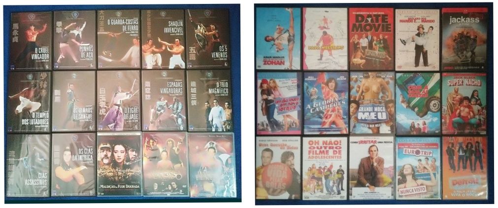 Lote 220 DVD's artes marciais / ação / comédia / western (Lote 2)