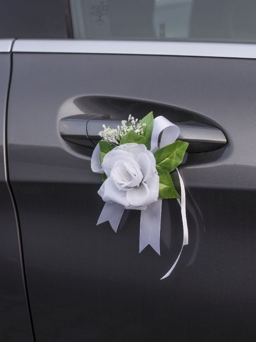 Rustykalna ozdoba/przybranie samochodu-dekoracja na auto do ślubu 059