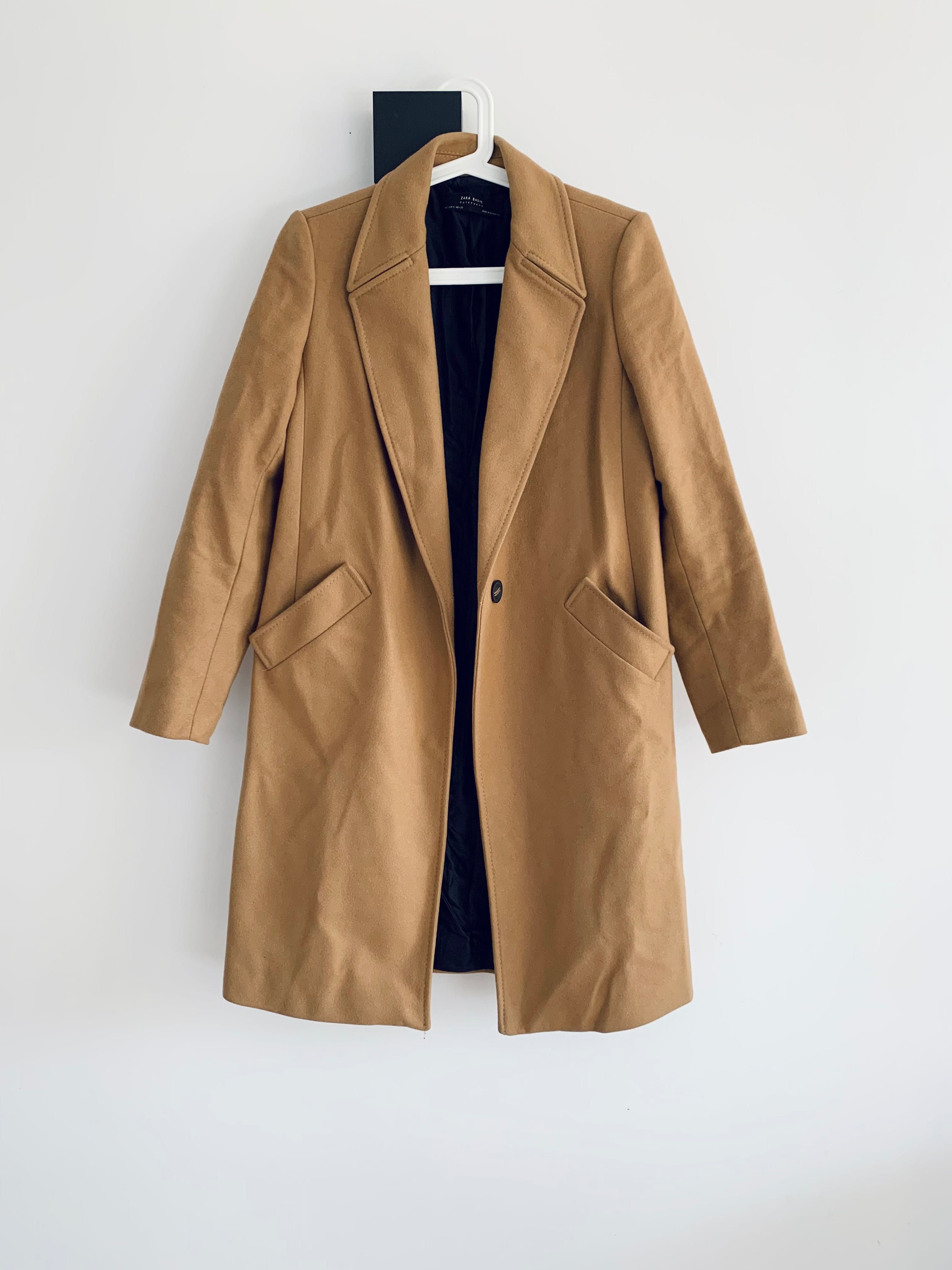 Plaszcz camel beżowy Zara basic