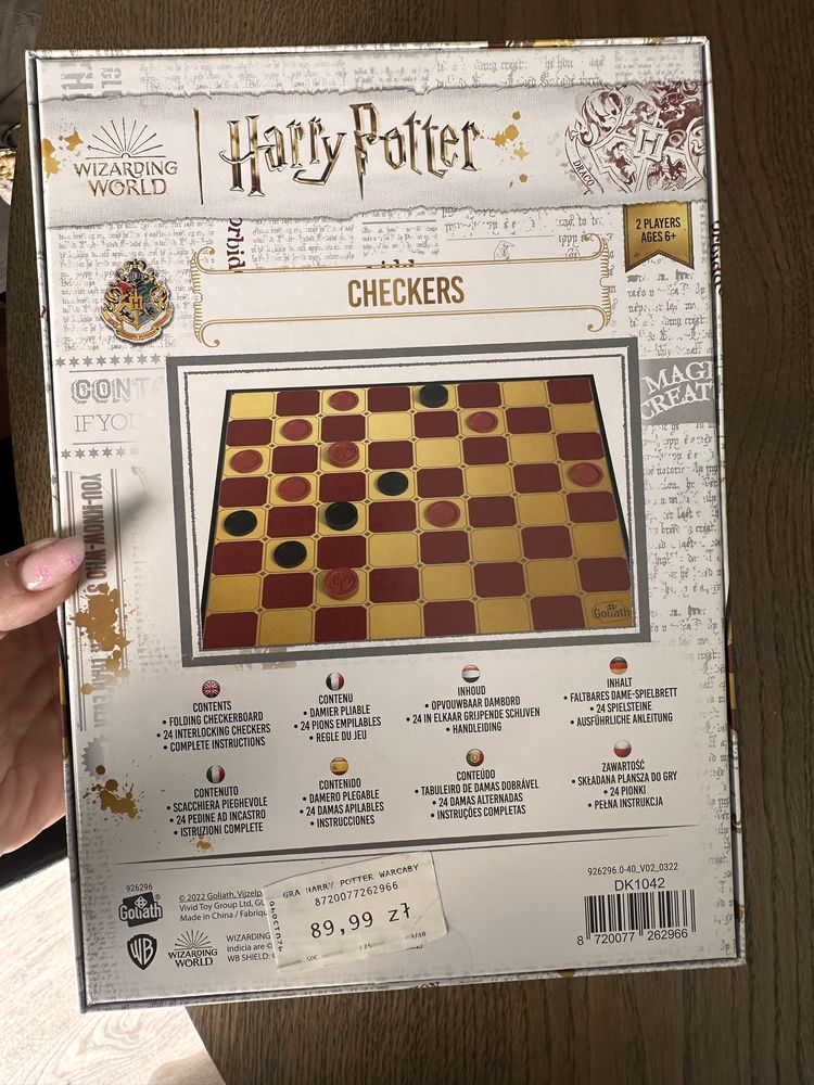 Klasyczna gra planszowa Warcaby, wersja specjalna Harry Potter NOWA