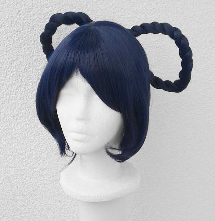 Xiangling Genshin Impact niebieska granatowa peruka cosplay wig