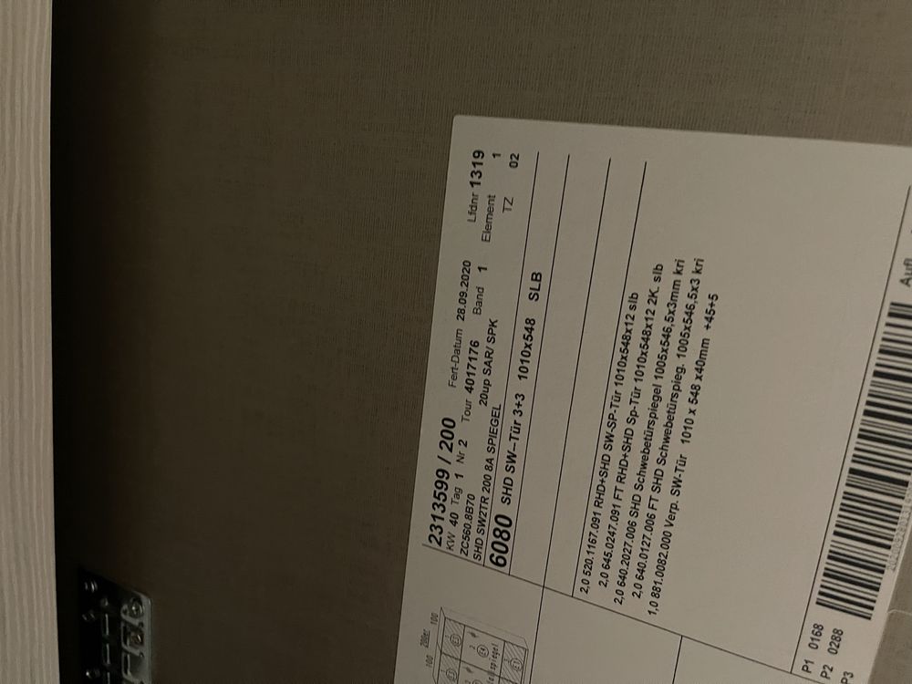 Szafa przesowna 20up RAUCH biale szklo z lustrem Kler