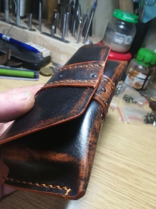 Чохол для окулярів зі шкіри ручної роботи Футляр для очков из кожи