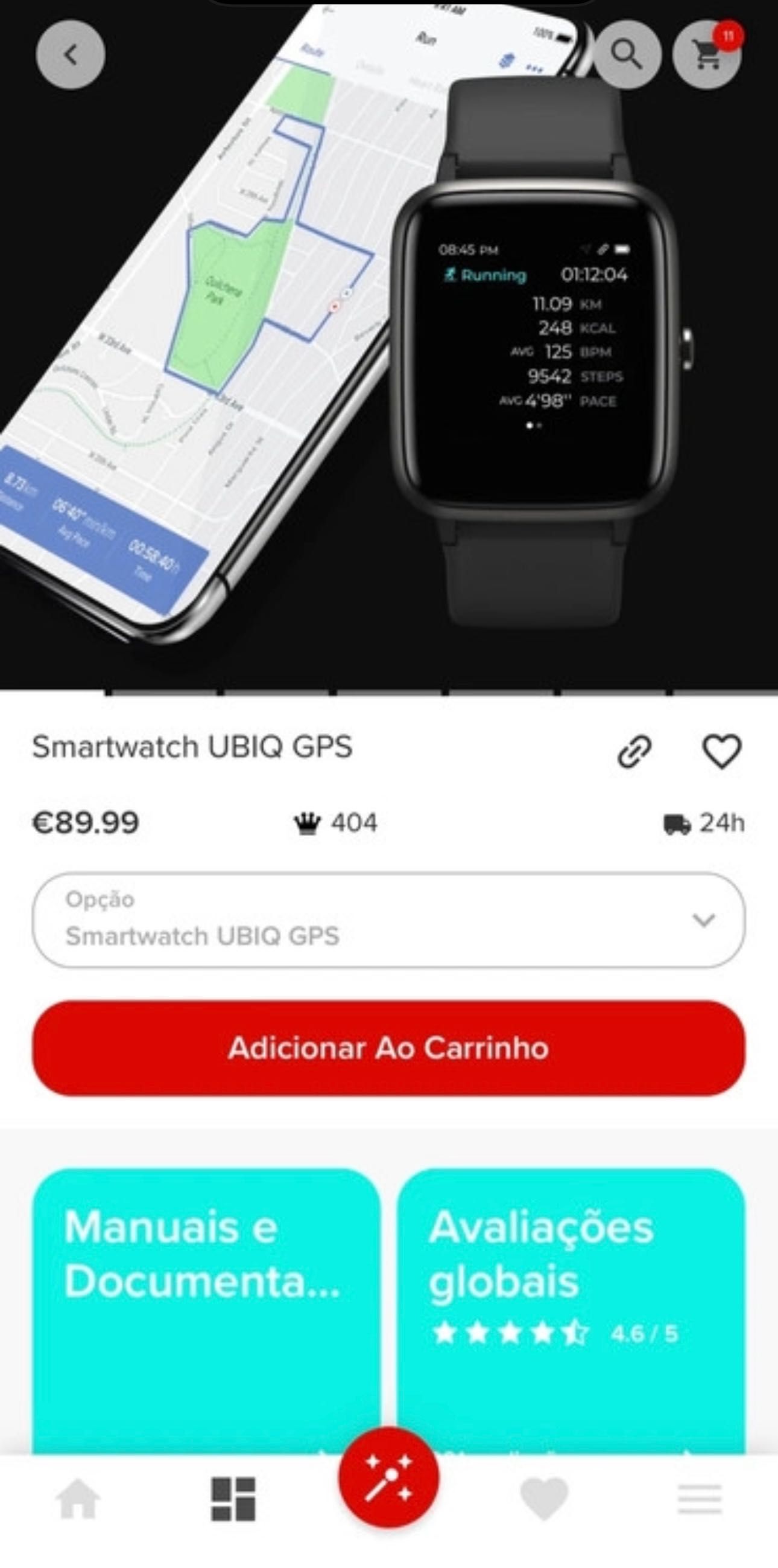 Smartwatch ubiq gps Prozis