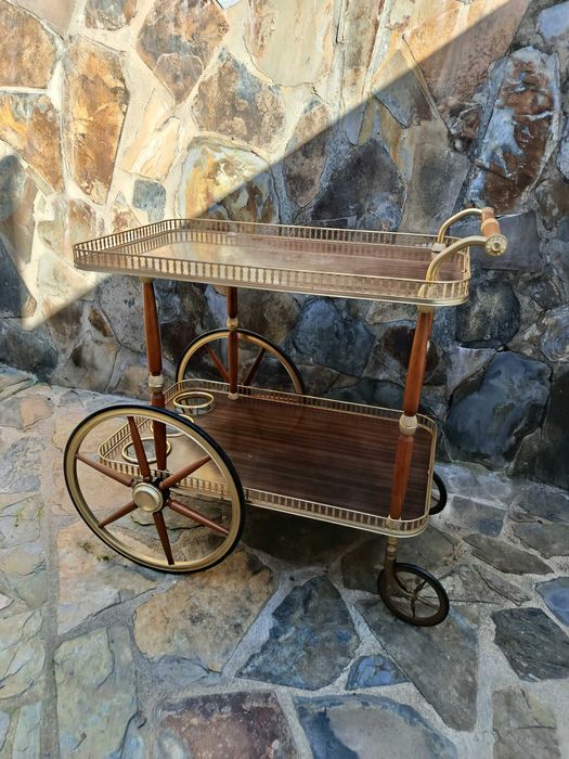 Carrinho de Chá Gradinha Bronze 71 cmAnos 60