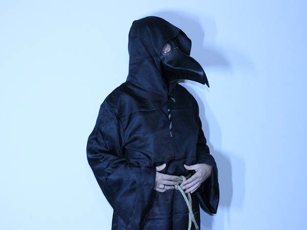 Костюм Чумной Доктор Смерть  Маска Доктор Чума Плащ черный Хэллоуин