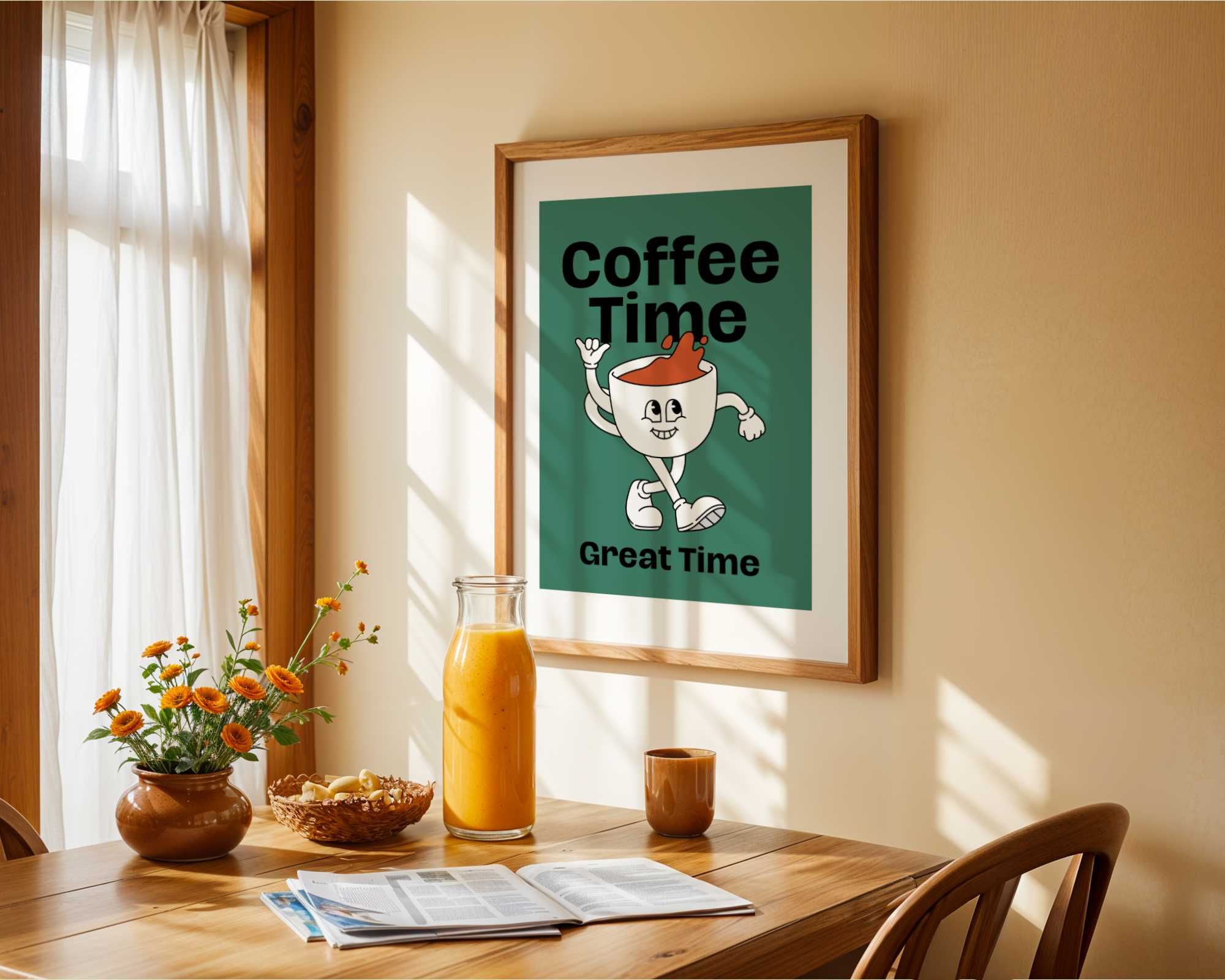 Humorystyczny plakat ,,Coffee time great time"