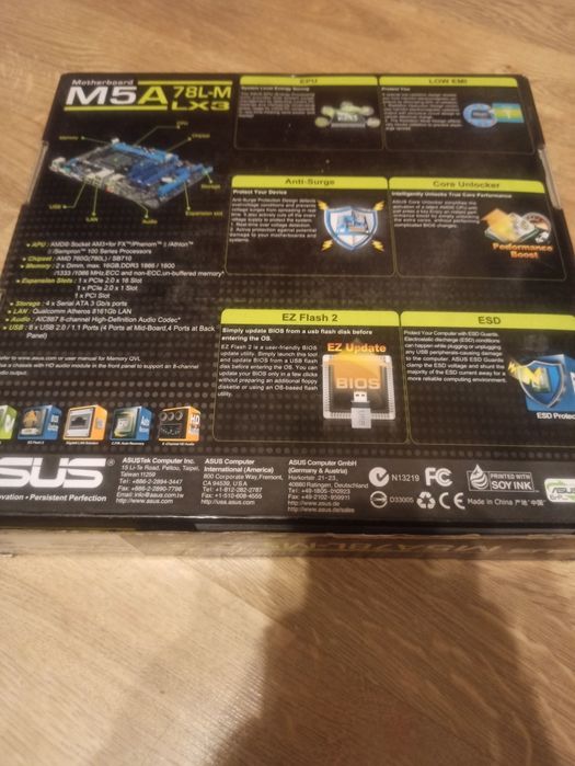 Материнская плата сокет AM3+/ Asus M5A-78LM-LX3/16 GB оперативы Kingst