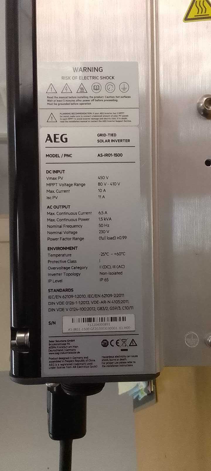 Inversor AEG AS-IR01-1500
