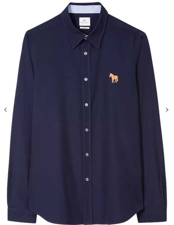 Рубашка PS Paul Smith Oxford Tailored Fit, темно-синяя