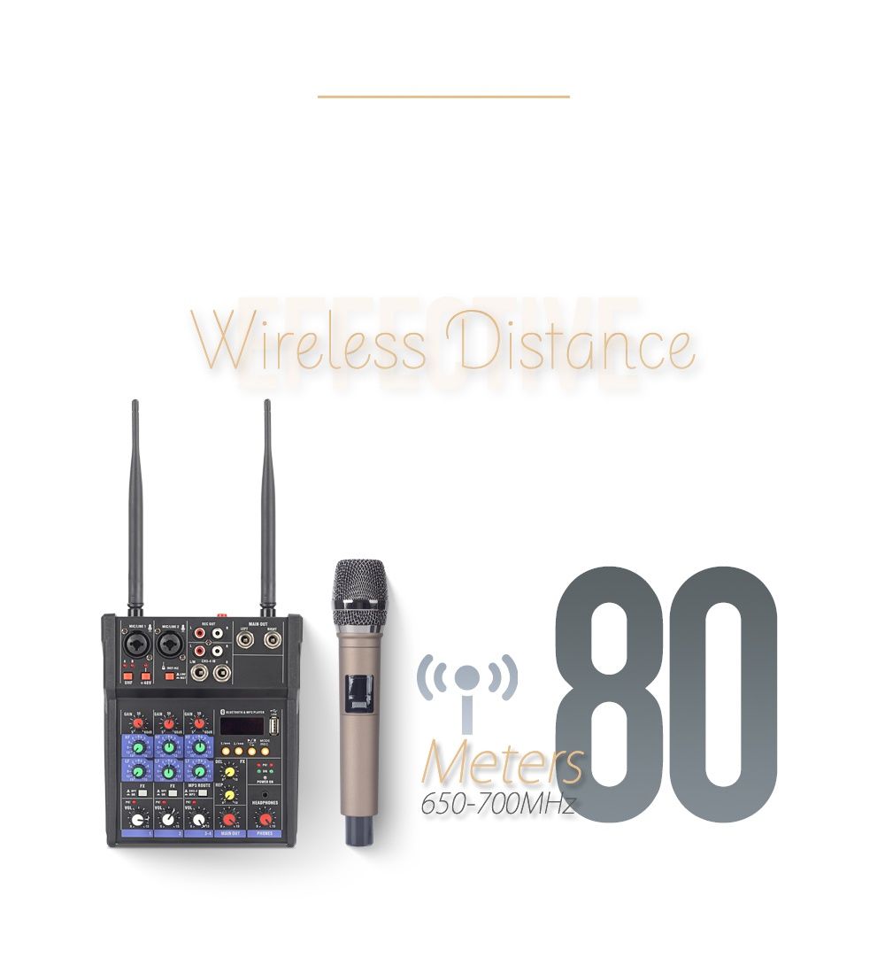 Nova /Mesa de Mistura Com Microfones Sem Fio Integrados