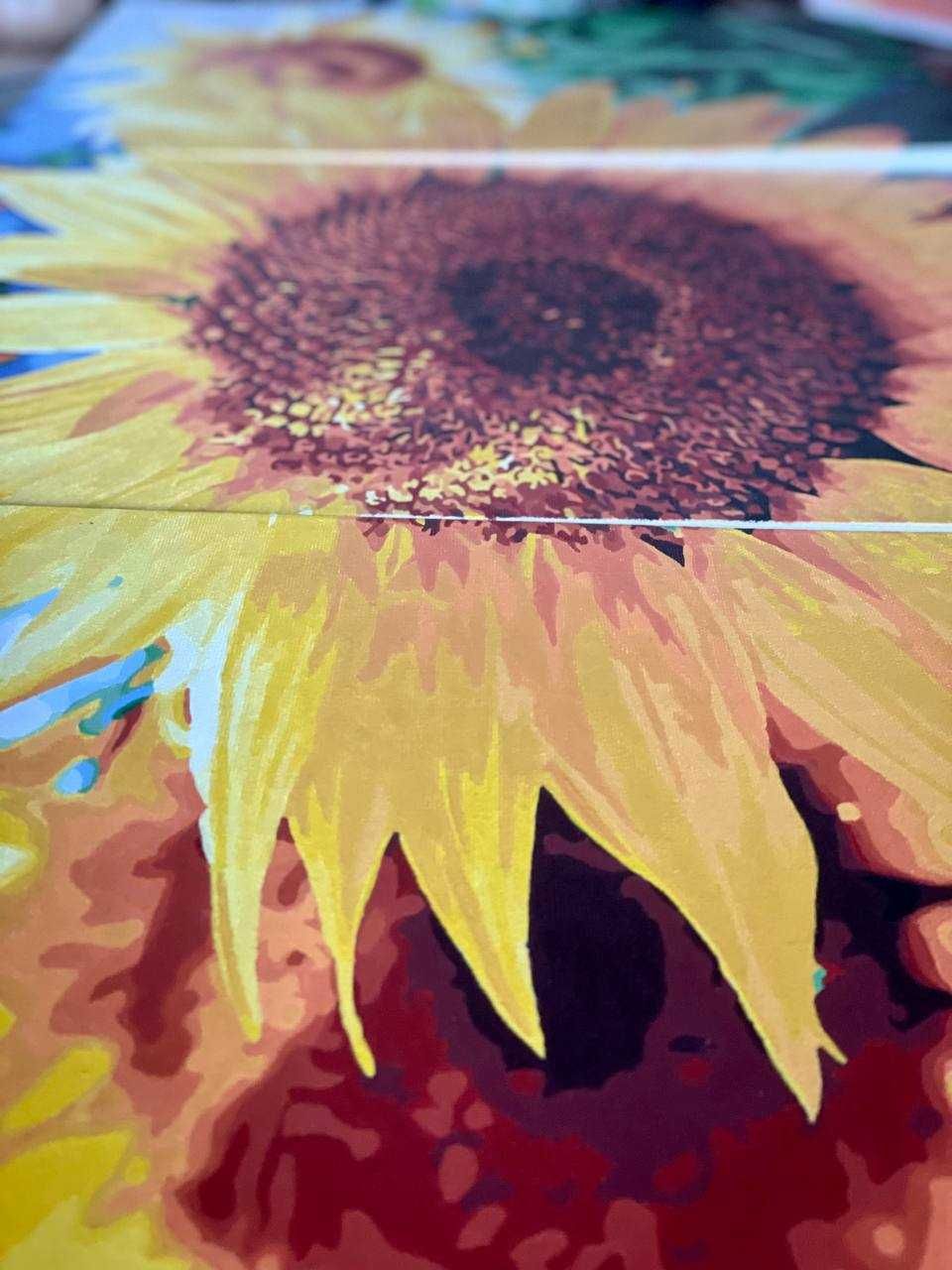 Картина - "Соняшники" Триптих, 120Х50