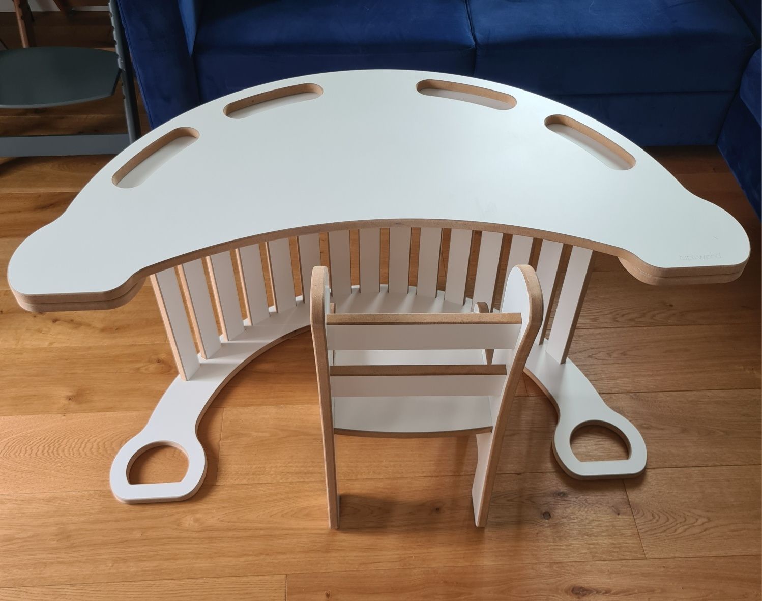 3w1 bujak Montessori, blat, zjeżdżalnia + krzesełko Tupti Wood