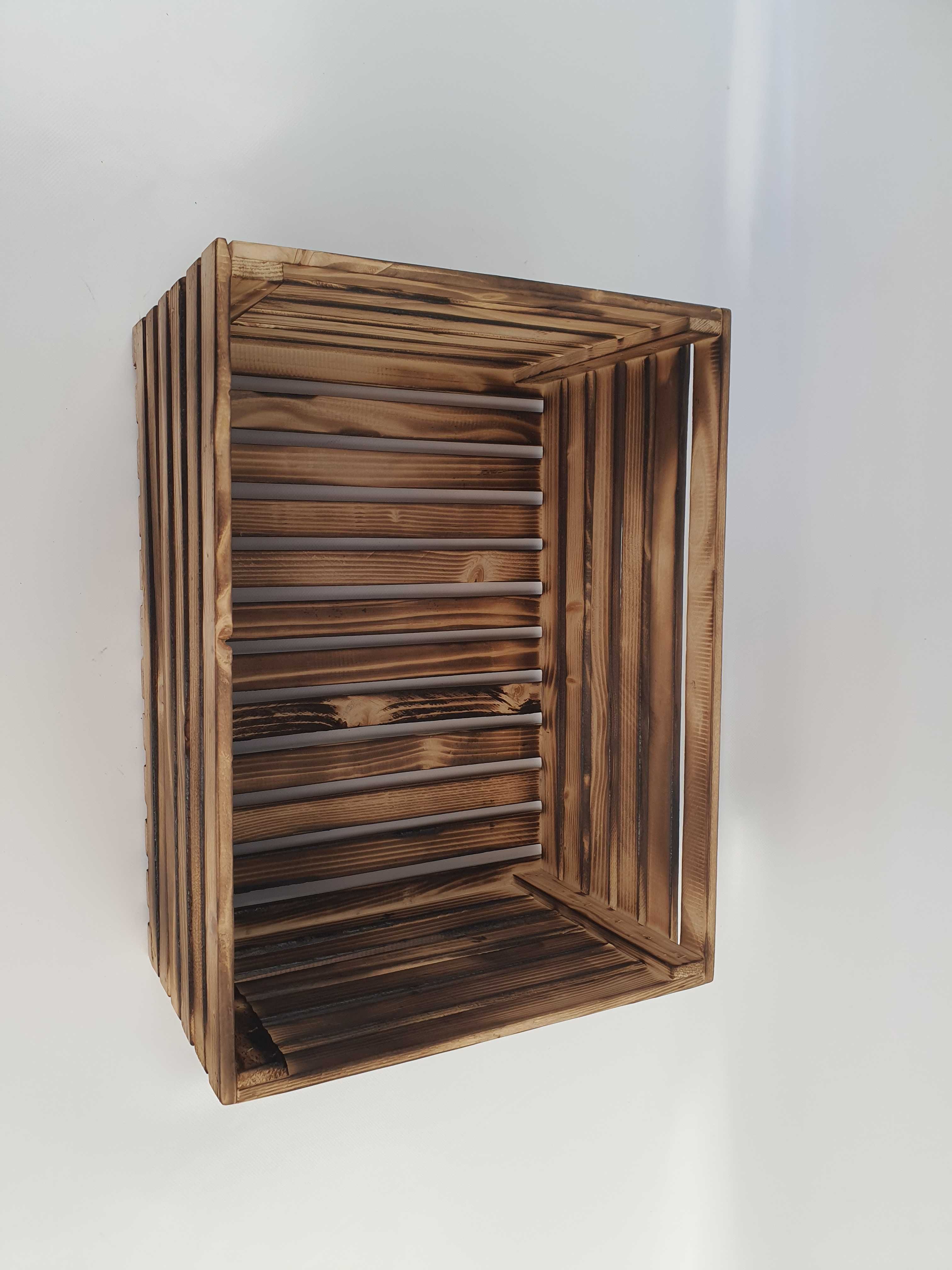 Skrzynka drewniana opalana PREMIUM półka dekoracyjna 40x30x20 rozm. XL