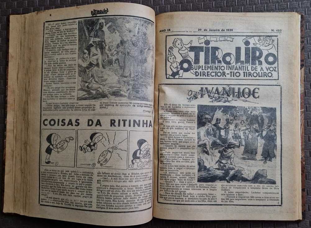 "IVANHOE" - O TIROLIRO -  suplemento infantil Jornal A VOZ 1938