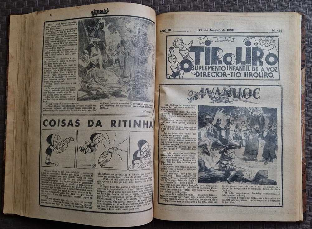 "IVANHOE" - O TIROLIRO - SUPLEMENTO INFANTIL DE Jornal A VOZ 1938