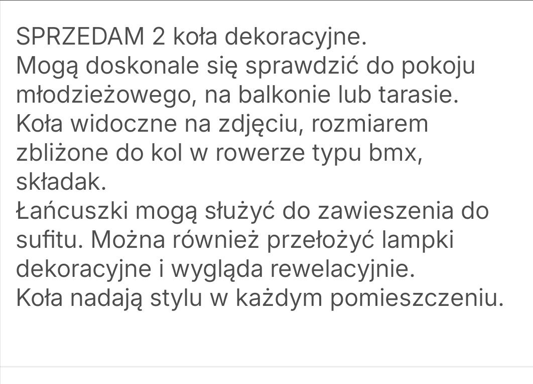 Koła dekoracyjne do pokoju, na taras