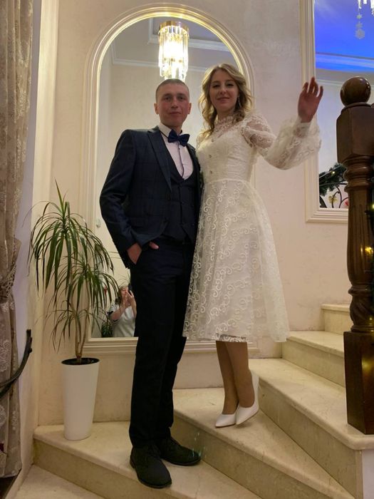 Весільна сукня на розпис весілля біле плаття xs 36
