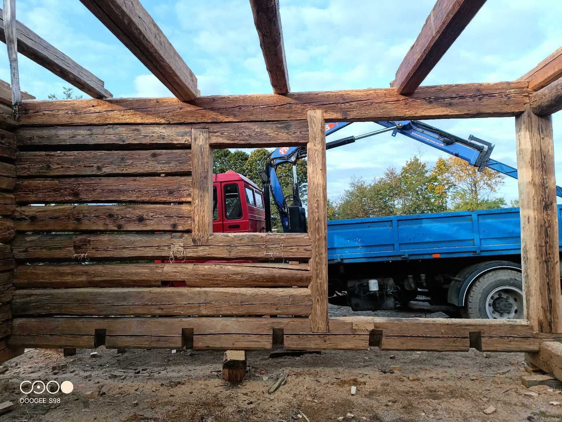 Dom z bala 35 m² + poddasze |stare drewno jodła/sosna|do przeniesienia