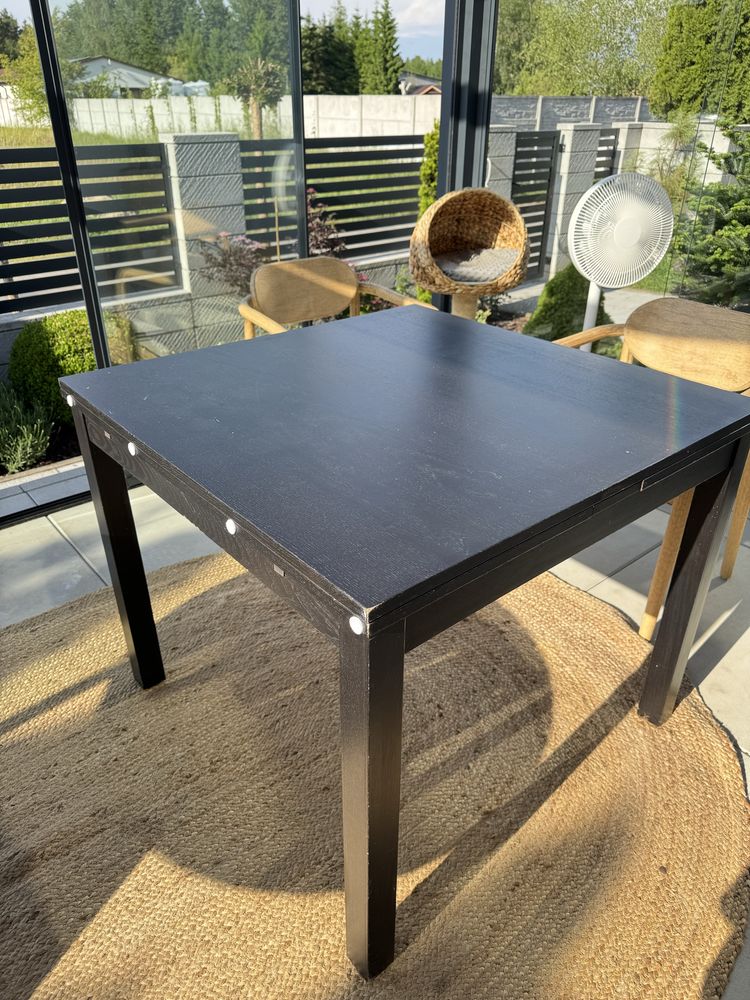 Stół drewniany rozkładany czarny IKEA