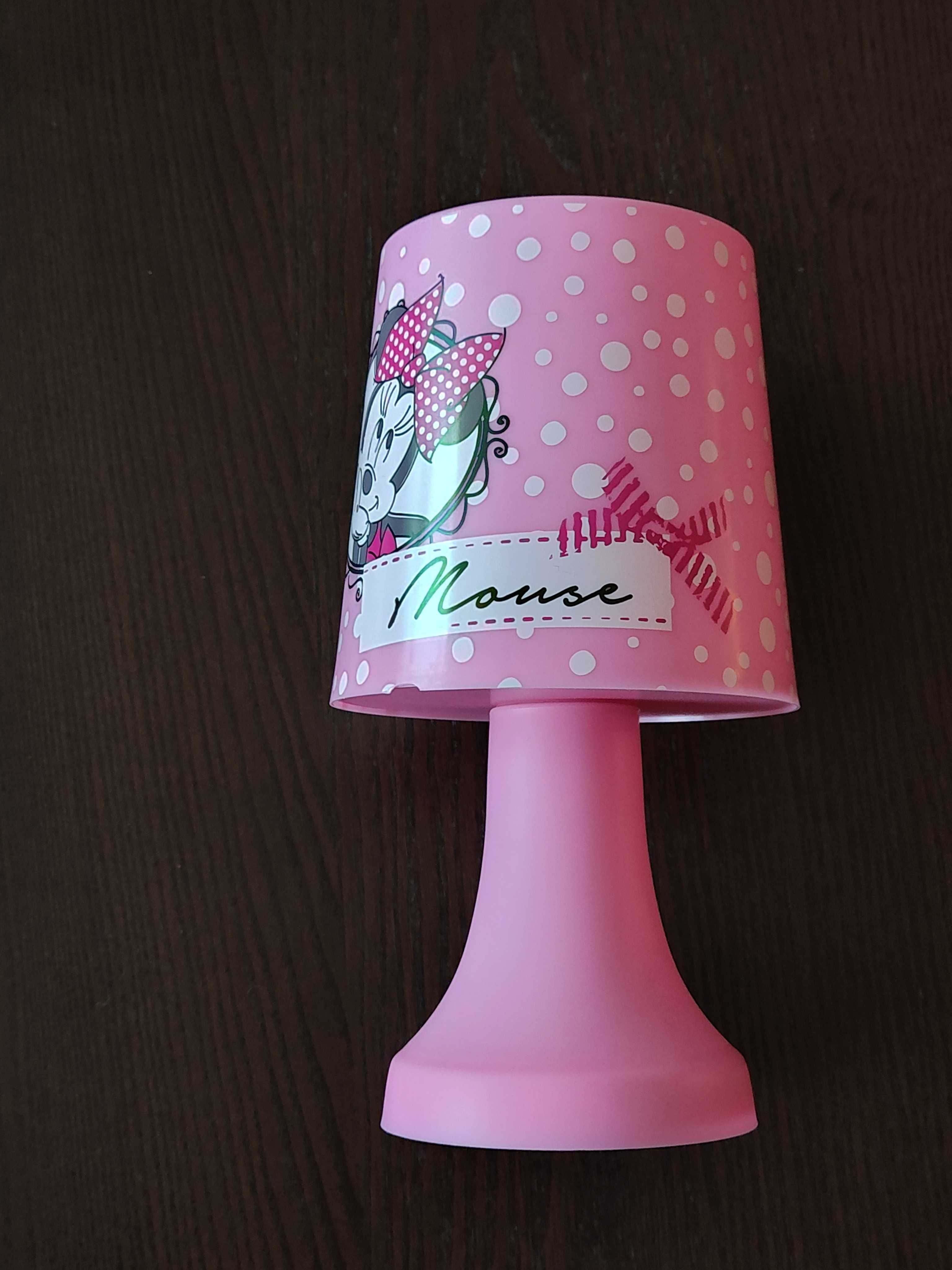 Lampka różowa dla dziecka, nocna z motywem Minnie Mouse (Disney)