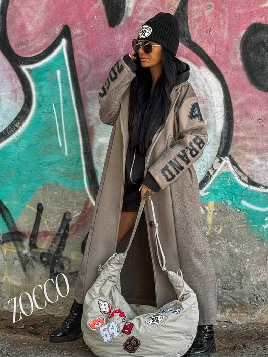 ZOCCO klasyczny płaszcz w jodełkę