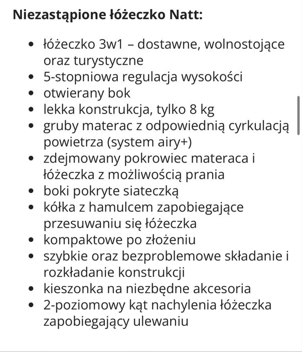 Dostawka dla niemowlaka