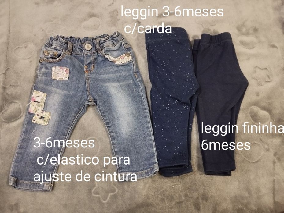 Lote calças bebe menina 3-12M