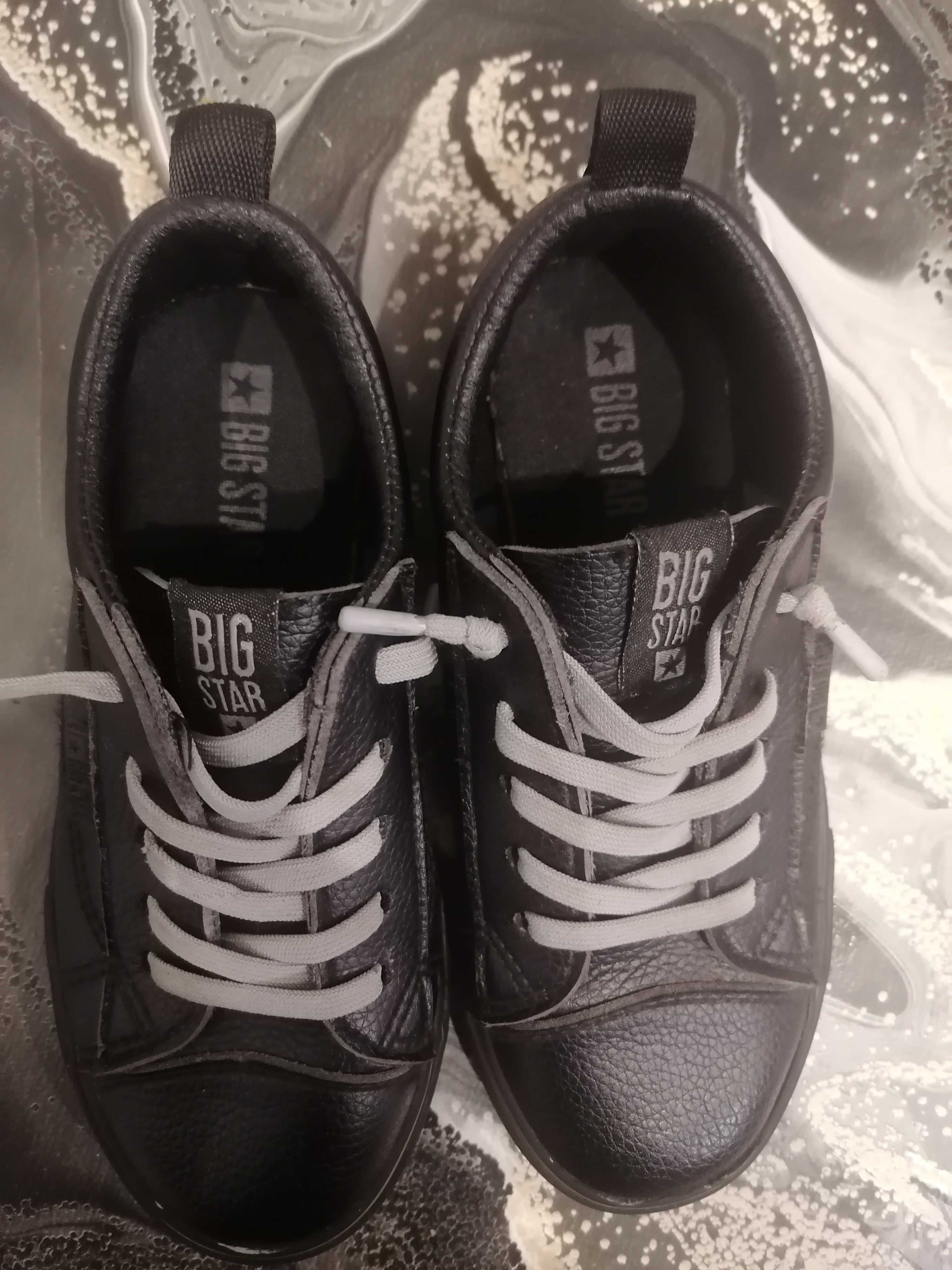 Półbuty, adidasy trampki Big Star czarne skórzane 31