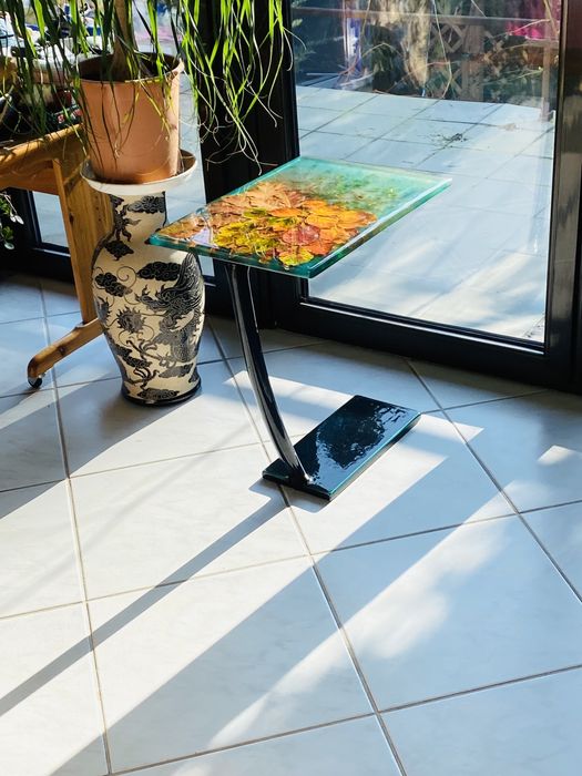 Stół z żywicy epoksydowej, ergonomiczny "Jesienne wariacje"