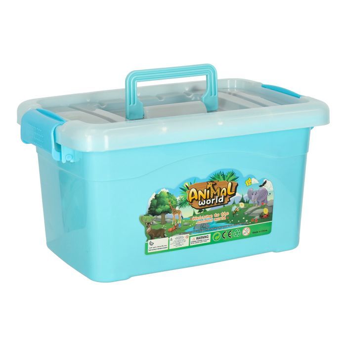 Figurki Zwierząt Zwierzęta Zoo Safari Farma Akcesoria Skrzynka 28El.