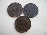 Lote 3 moedas V Reis  D. Luis