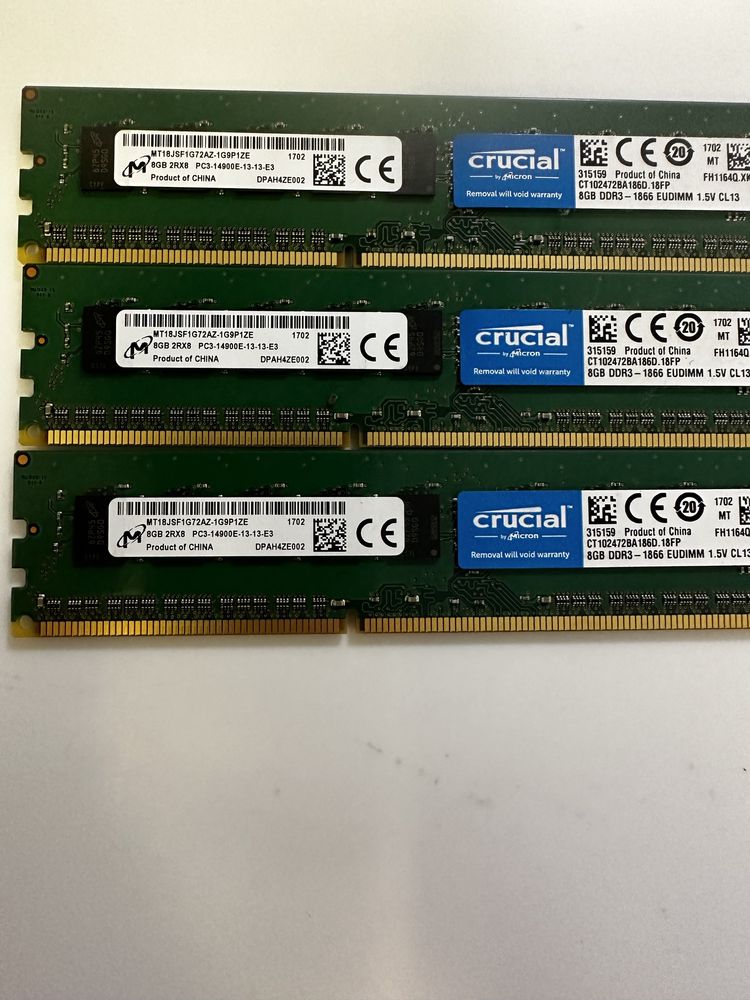 Память DDR3 8gb Udimm 10600e/12800e/14900e ecc (для пк, для серверов)