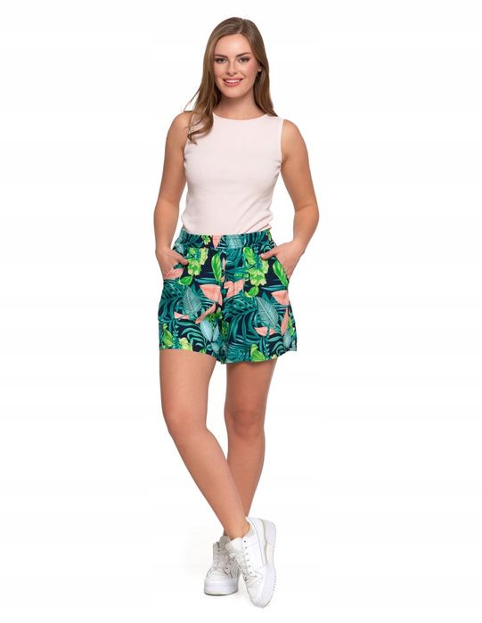 Damskie Szorty  Gumka W Pasie Wiskoza Klasyczne Przewiewne Moraj Xxl