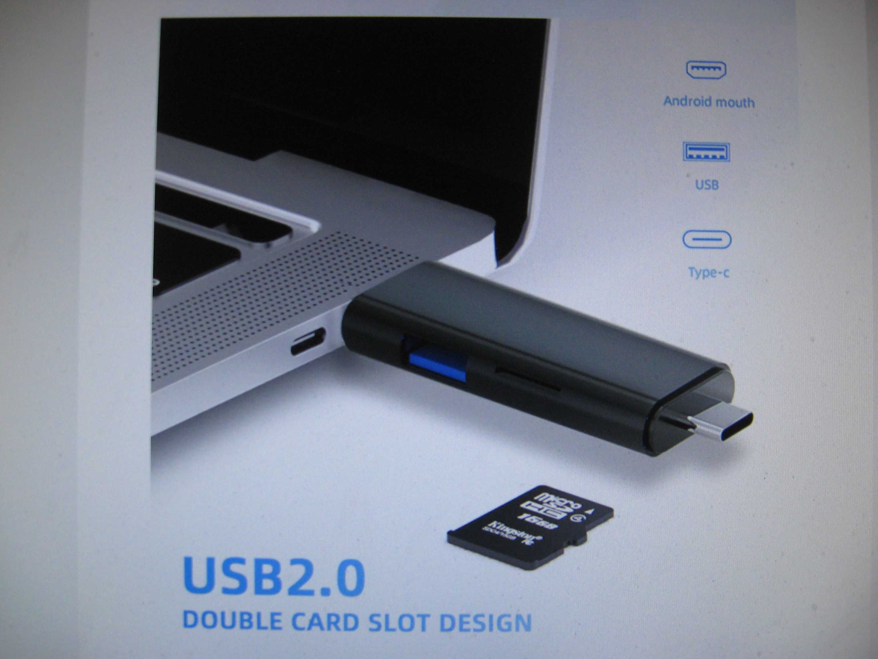 Адаптер для чтения карт памяти Usb 2,0 Type C,USB Micro,USB Smart,OTG