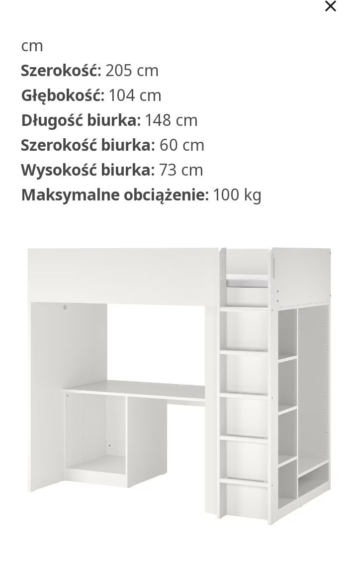 Łóżko na antresoli