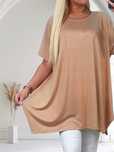 Tunika w odcieniu brązu elegancka duży rozmiar uniwersalny plus size