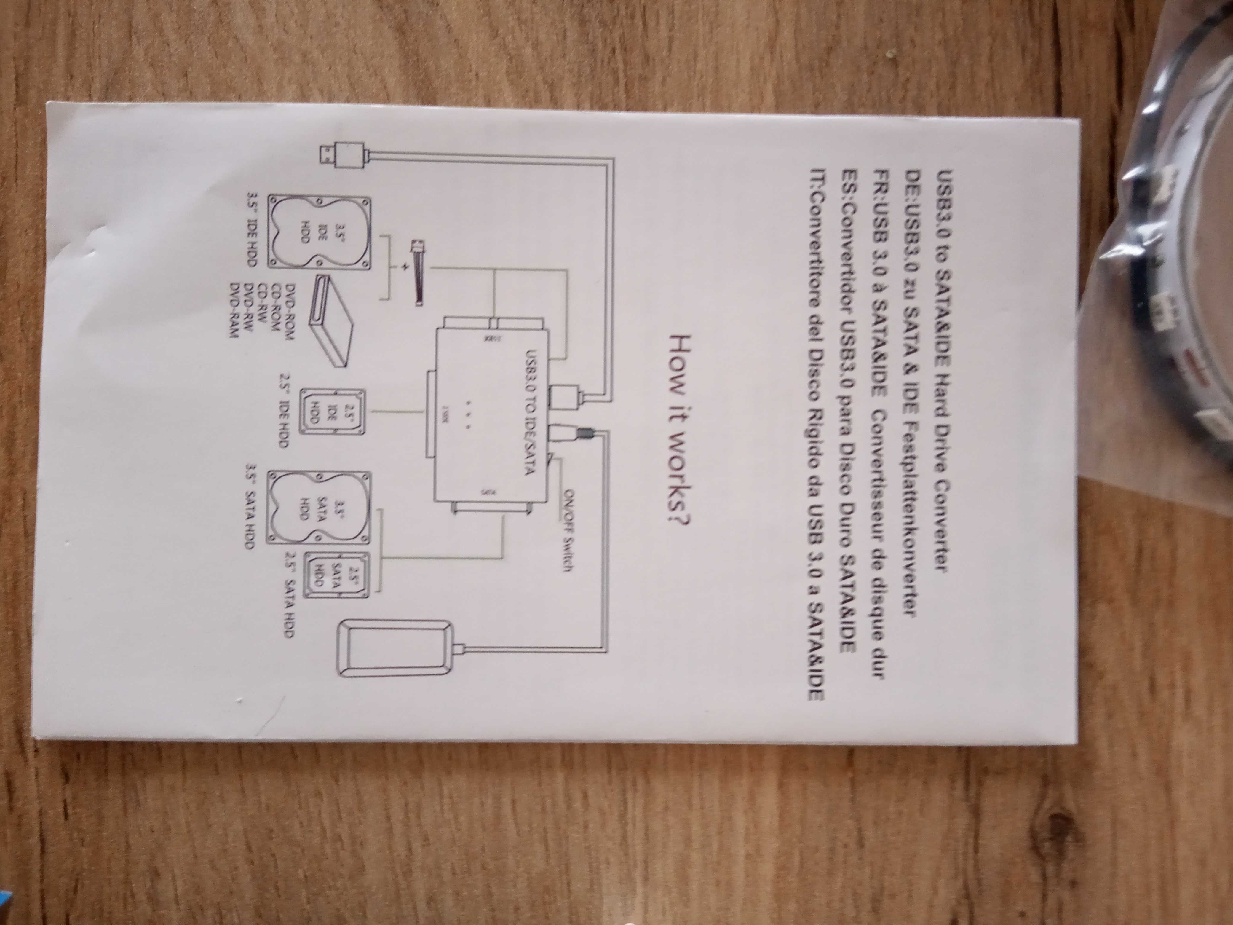 Adapter MOSTEK Dysków USB 3.0 SATA IDE 2,5 3,5 NOWY